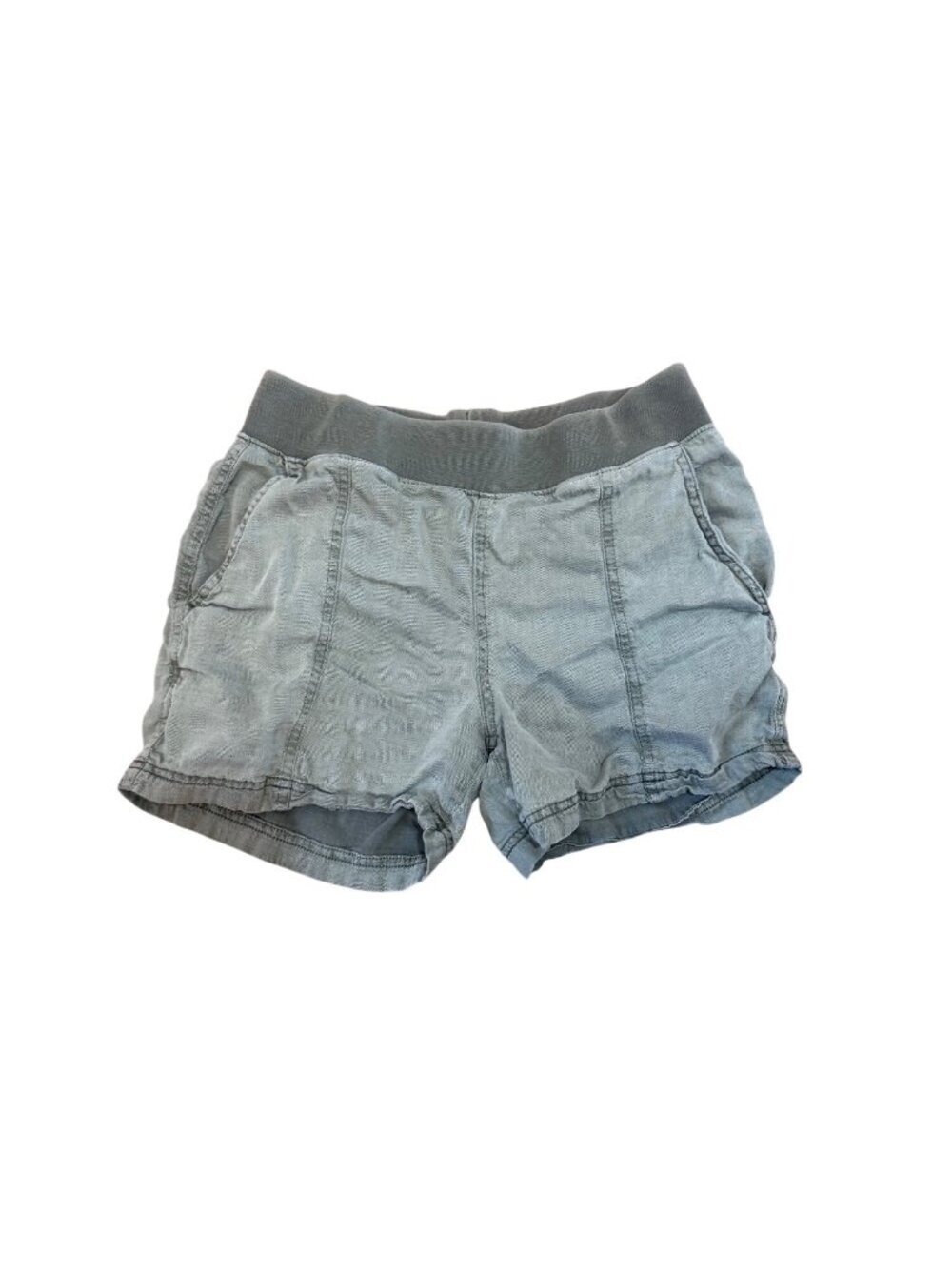 Faherty Arlie Linen Blend Day Shorts Green Elastic Waist XS